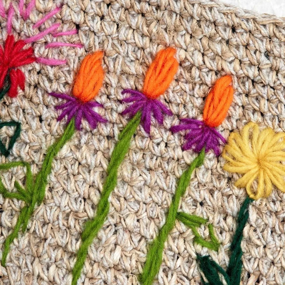 Handcrafted Floral Embroidered Pouch - Picture 3 of 3